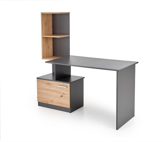 Biurko MISO w kolorze grafitowym z akcentami dębu artisan