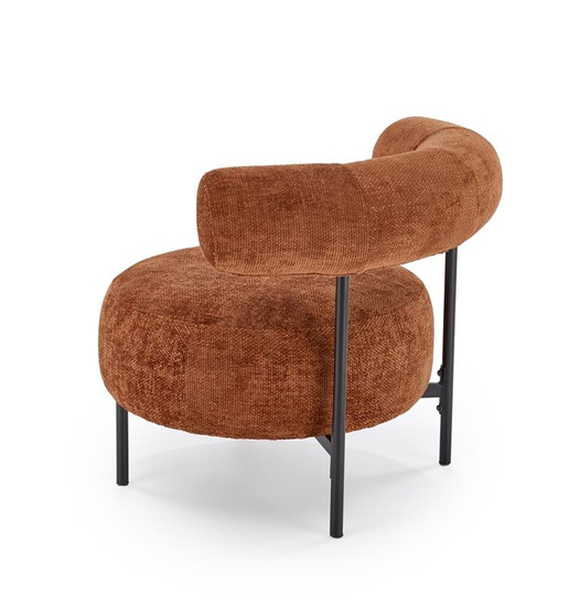 Designerski fotel wypoczynkowy HAZARD w kolorze cynamonowym