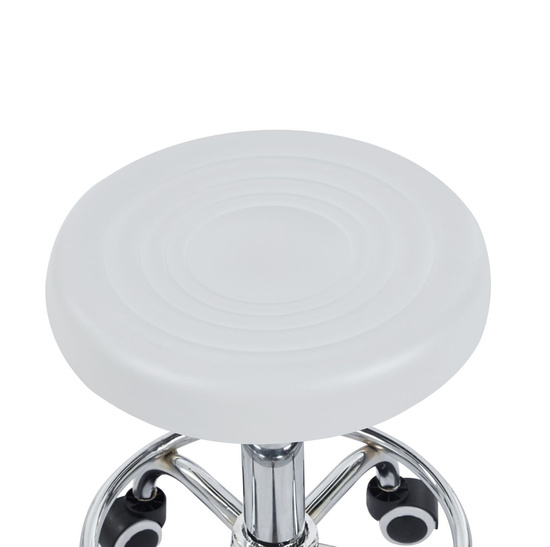 Taboret obrotowy KIVI biały na kółkach