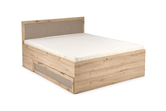 Łóżko BORNEO LOZ-160 dąb artisan/czarny