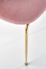 Krzesło K385 w kolorze jasnoróżowym ze złotą podstawą