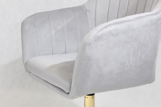 Fotel kubełkowy do biurka FABIO szary/złoty