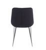Welurowe Krzesło do jadalni IVO czarne ze srebrnymi nogami