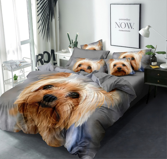 Pościel w psy 160 x 200 3cz Mikrofibra 3D Andreas 1499