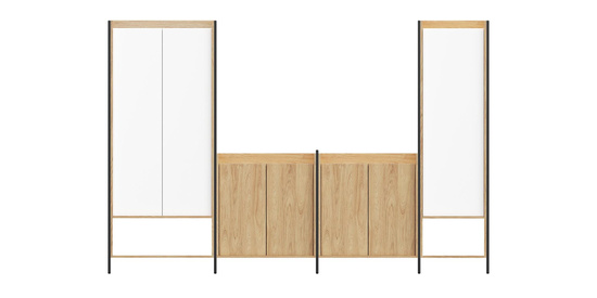 MOBIUS KOMODA 3S korpus: hikora naturalna, fronty - biel alpejska