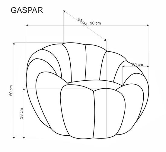 Fotel wypoczynkowy GASPAR 2 w kolorze musztardowym