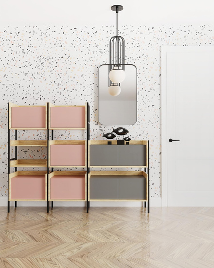 MOBIUS KOMODA 3S korpus: hikora naturalna, fronty - biel alpejska