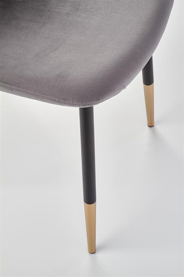 Krzesło K379 w kolorze popielatym ze złotą podstawą 