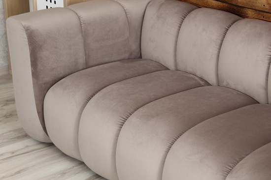 Sofa dwuosobowa na recepcję nowoczesna SOMA 2 tapicerowana jasny szary welur