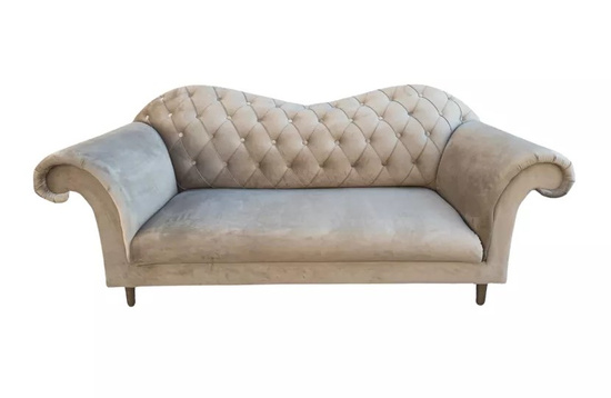 Elegancka tapicerowana sofa BECKY z pikowanym oparciem
