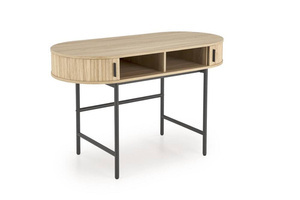 Owalne biurko B51 w kolorze naturalnego drewna