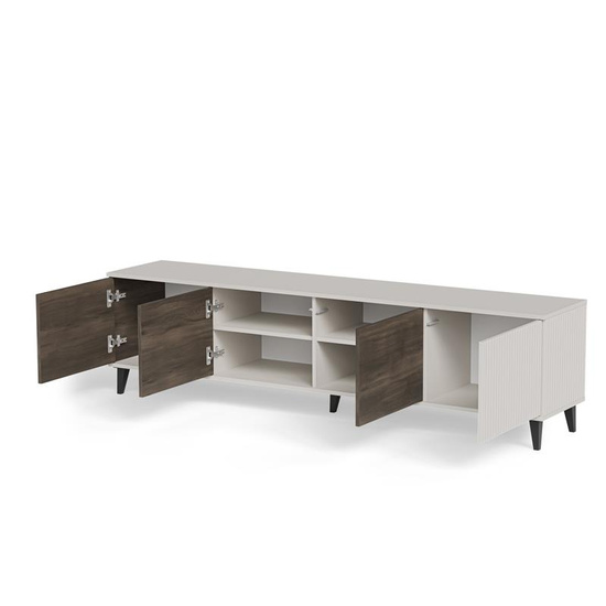 Stolik RTV RANDOM 2 RTV-3 o długości 200 cm w kolorze kaszmir / orzech / czarny