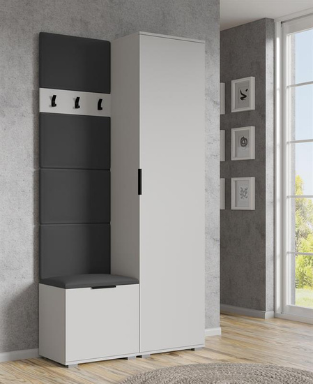 Panel CLIF P-50 w eleganckiej tkaninie BLUVEL #14 w odcieniu ciemnego popielu