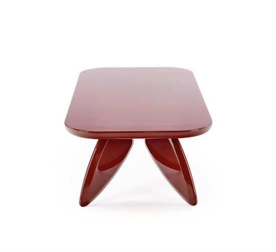 Stylowa ława SORAYA w kolorze bordowym z lakierowanym wykończeniem