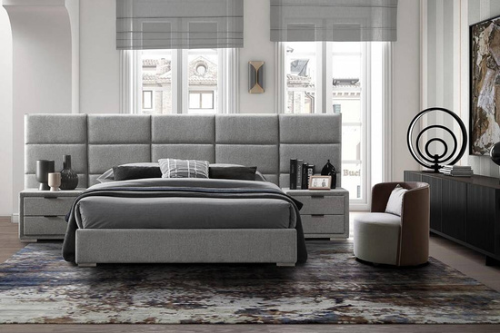 Stylowe łóżko LEVANTER 160 cm w kolorze popielatym