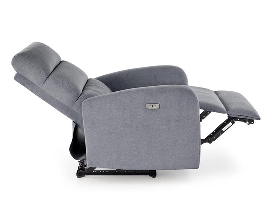 Fotel wypoczynkowy CARINIO popielaty elektryczny z funkcją masażu
