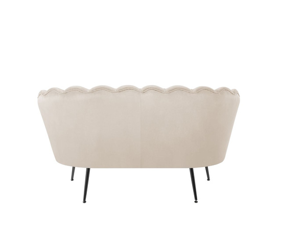 Sofa VIDAL w beżowym welurze na czarnych nóżkach