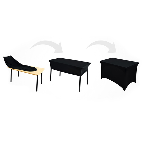 Pokrowiec 180 x 76 Na Stół Bankiet Catering Ben Czarny