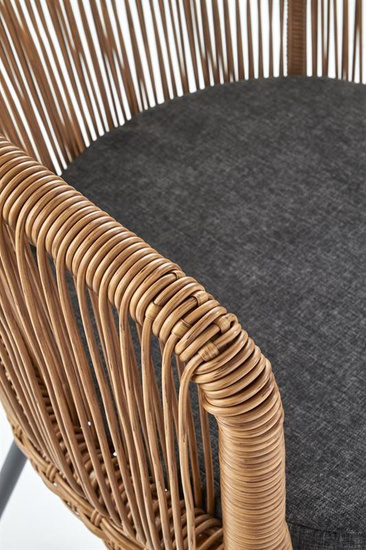 Krzesło K400 w kolorze naturalnym z popielatą poduszką