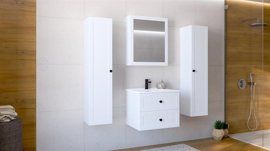 TORETO Szafka pod umywalkę 60/2S (MDF ramiak) biały