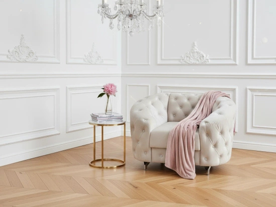 Nowoczesny fotel pikowany glamour LUCILLE