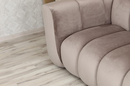 Sofa dwuosobowa na recepcję nowoczesna SOMA 2 tapicerowana jasny szary welur