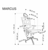 Ergonomiczny fotel gabinetowy MARCUS w kolorze czarnym z aluminiową podstawą