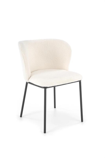 Krzesło w tkaninie boucle K518 w kolorze kremowym