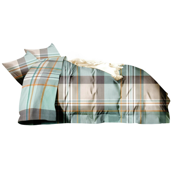 Pościel w kratkę 160 x 200 3cz Satyna Bawełniana nr A1703