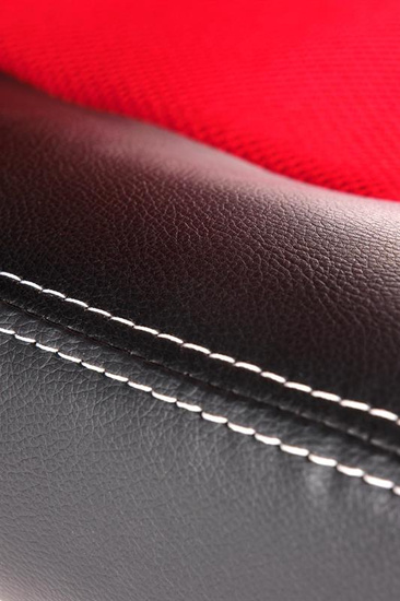 Fotel gabinetowy BERKEL w kolorze czarno-czerwonym – wygoda i dynamiczny styl do biura