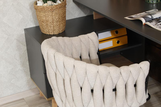 Designerski fotel obrotowy ROSA beżowy