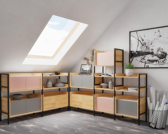 MOBIUS KOMODA 3S korpus: hikora naturalna, fronty - biel alpejska