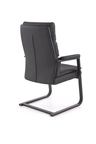 Krzesło konferencyjne na płozach ADRIANO SKID czarna ekoskóra