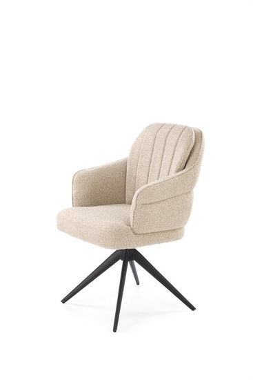 Krzesło obrotowe w tkaninie boucle K570 beżowe