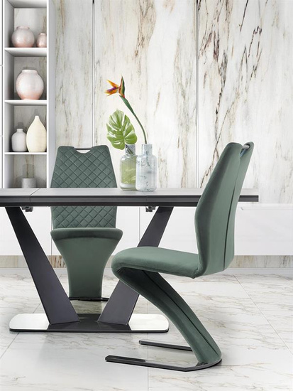 Nowoczesny stół rozkładany FANGOR w kolorze ciemny popiel/czarny