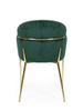 Krzesło z podłokietnikami glamour ze złotym łącznikiem LUNGO VELVET zielone na złotym stelażu