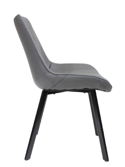 Tapicerowane krzesło do jadalni DORA | szara ekoskóra