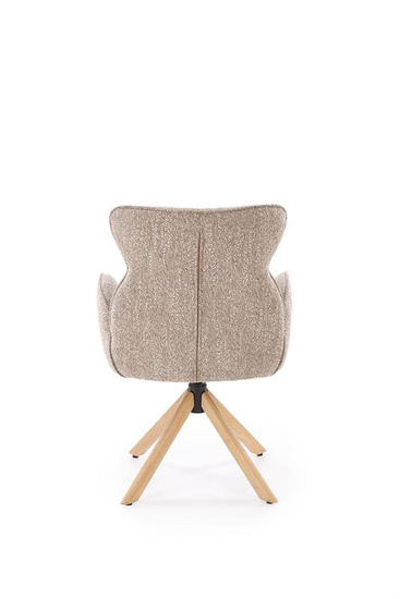 Krzesło z funkcją obracania K585 w odcieniu ciemnego beżu i dębu naturalnego 