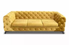 Pikowana sofa 3 osobowa MOMOA w stylu glamour