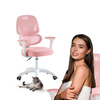 Fotel obrotowy AURA różowy z regulacją wysokości i składanymi podłokietnikami