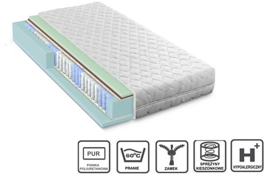 Materac kokos kieszeń CALMERA  90/200