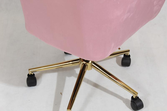 Fotel kubełkowy do biurka FABIO różowy/złoty