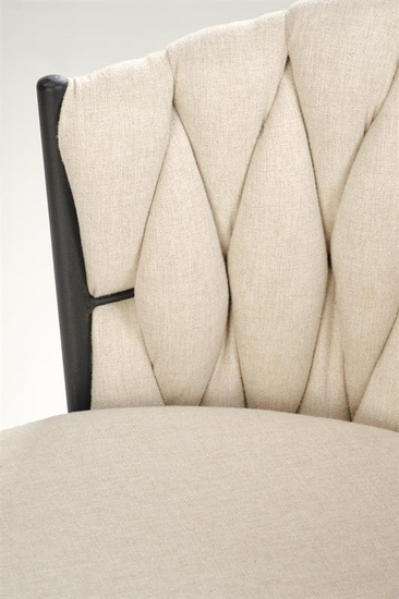 Elegancki hoker H125 w kolorze beżowym z czarnymi nogami