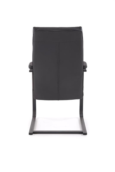 Krzesło konferencyjne na płozach ADRIANO SKID czarna ekoskóra
