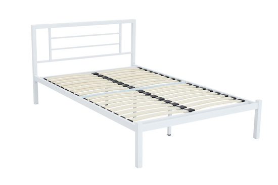Łóżko metalowe LUMINA 120 w białym kolorze 120x200 cm 