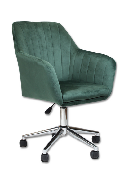 Fotel kubełkowy do biurka  FABIO zielony/chrom