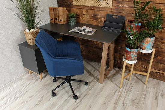 Fotel kubełkowy do biurka FABIO granatowy/czarny