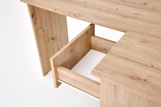 Biurko narożne BEGA w kolorze dąb artisan z szufladami