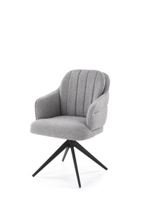 Krzesło obrotowe w tkaninie boucle K570 w popielatym kolorze