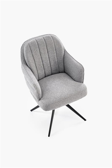 Krzesło obrotowe w tkaninie boucle K570 w popielatym kolorze